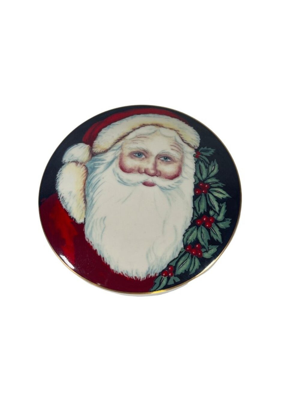 Mikasa Old St. Nick Santa Claus Round Covered Candy Dish